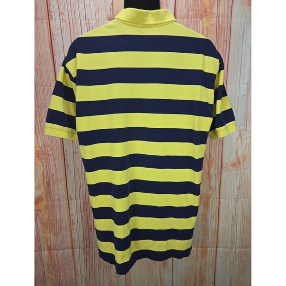 Polo Ralph Lauren Mens Yellow & Navy Striped Polo XL - Picture 2 of 7